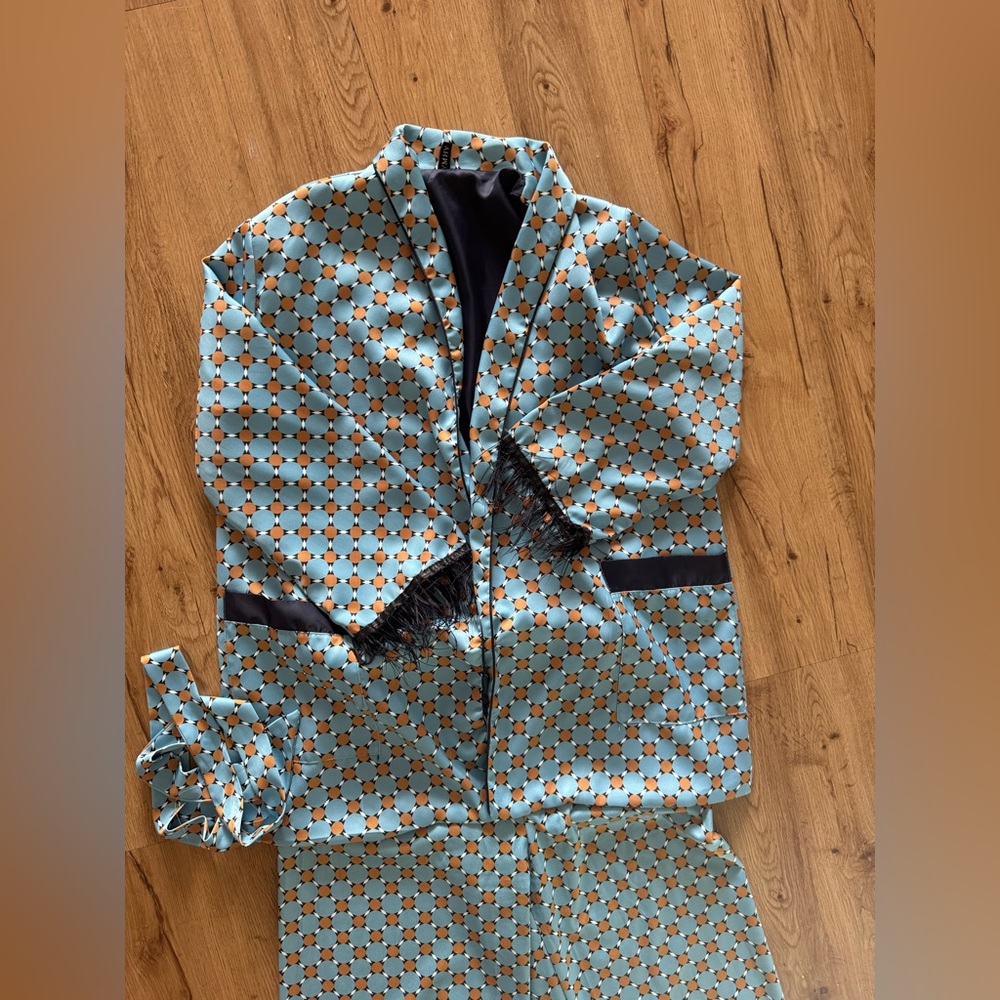 Blue Star Patterned Pajama Set - image 6